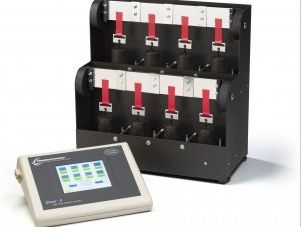 Scherkraftprüfgerät mit 8 Stationen und digitaler Auslesebox - all4test